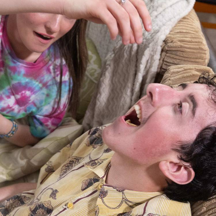 Coleg Menai students filming The Hunger Pang Gang