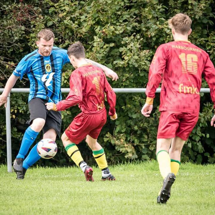 Danny Connolly playing for Llanfairpwll in their 5-0 win over Holyhead Town