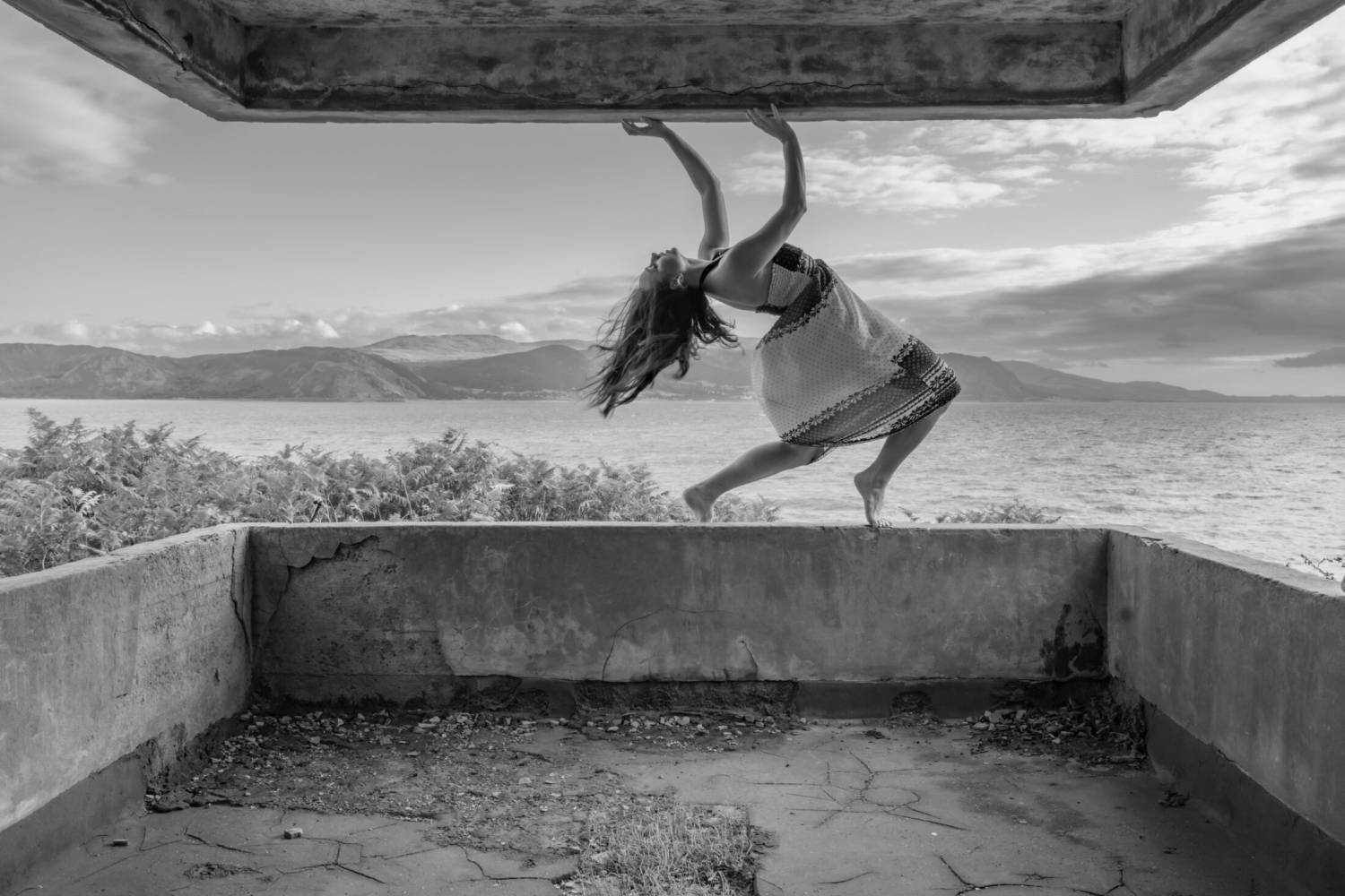 Anthony J Harrison’s picture Sustain, which depicts Kseniia Fedorovykh on the Great Orme gun site