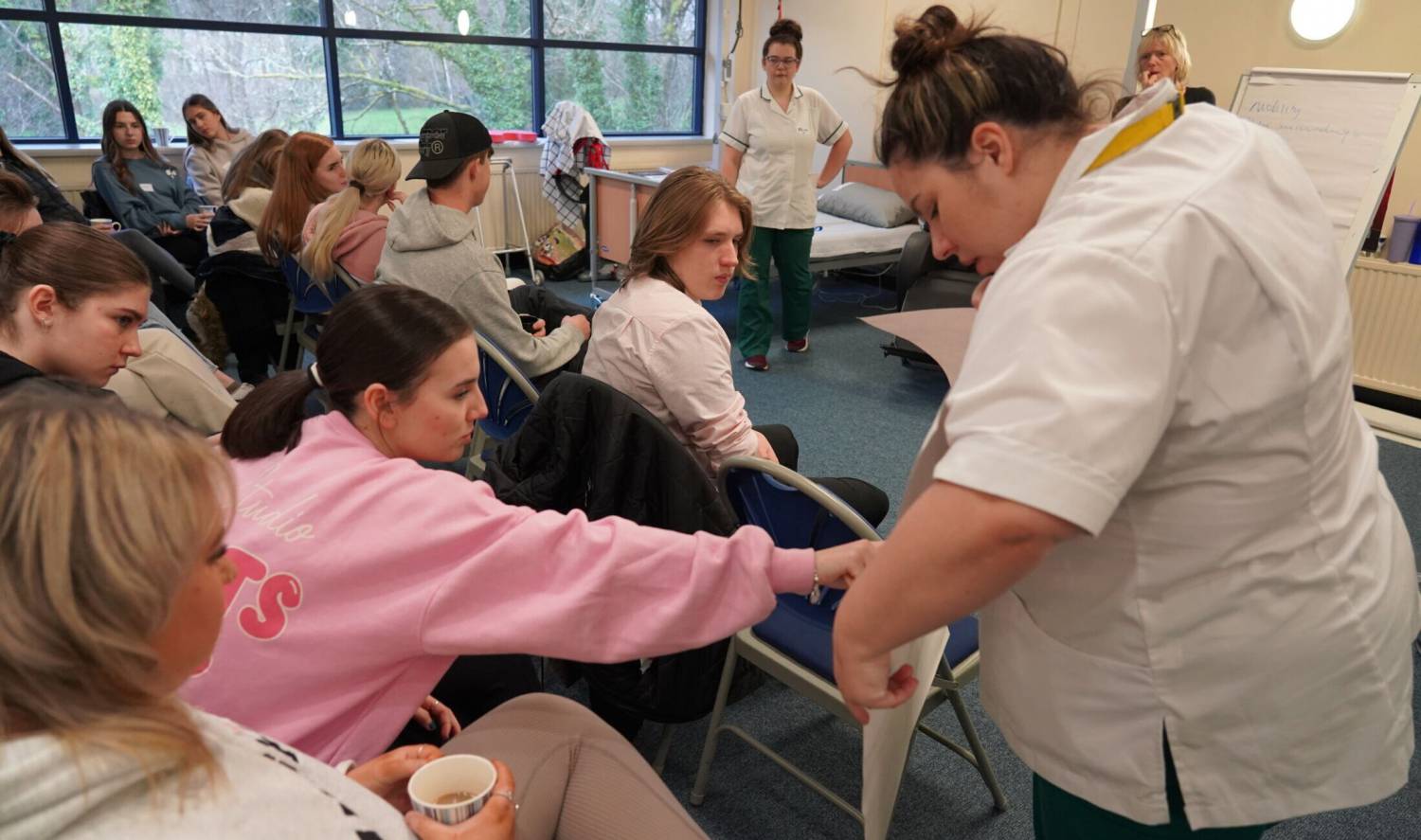 Health and Social Care students taking part in an occupational therapy workshop in Dolgellau