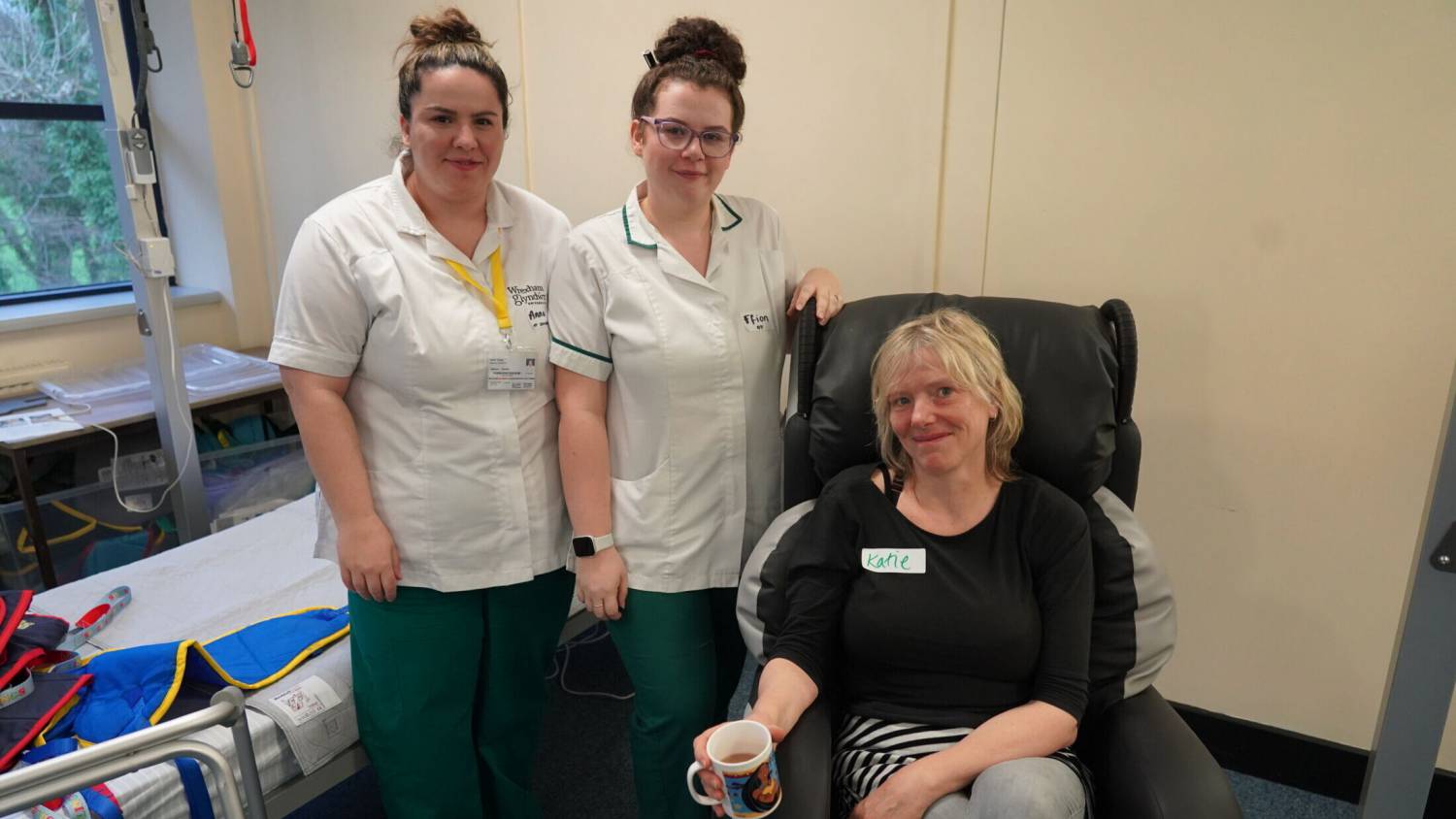 Occupational therapy student Anna Jones, and occupational therapists Ffion Owen and Katie Morgan