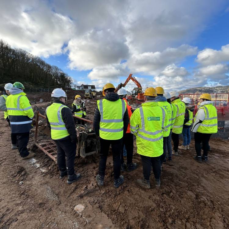 Coleg Llandrillo construction students visit the Anwyl Homes Parc Bodafon site in Llandudno