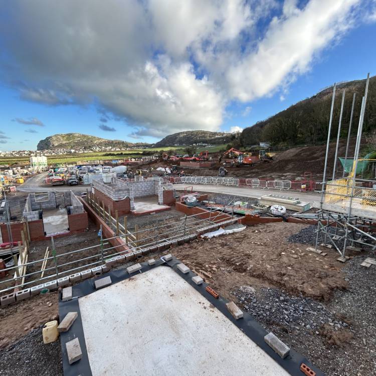 The Anwyl Homes Parc Bodafon construction site in Llandudno
