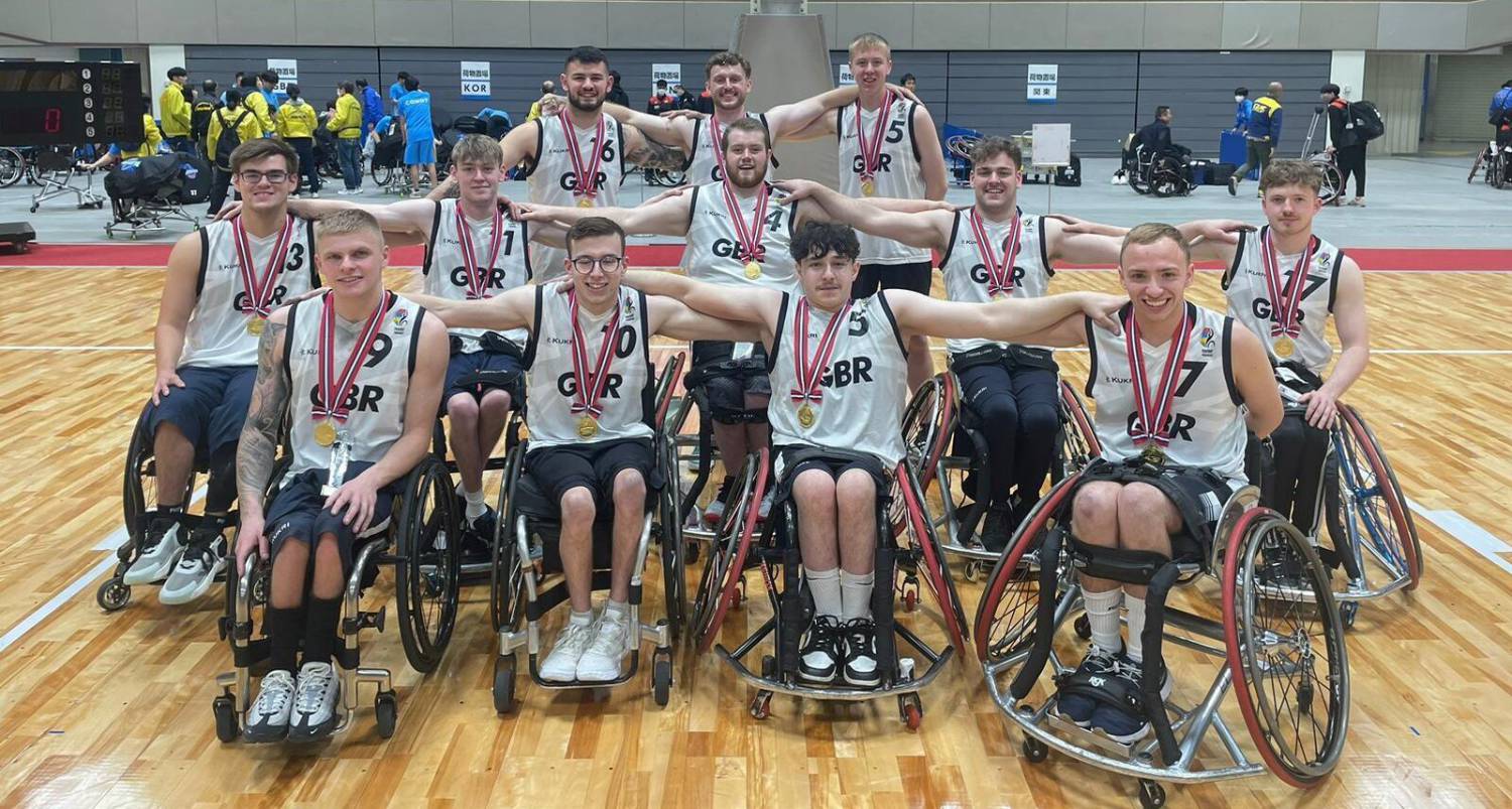 Alex Marshall-Wilson and the Great Britain team with their gold medals after winning the Kitakyushu Champions Cup
