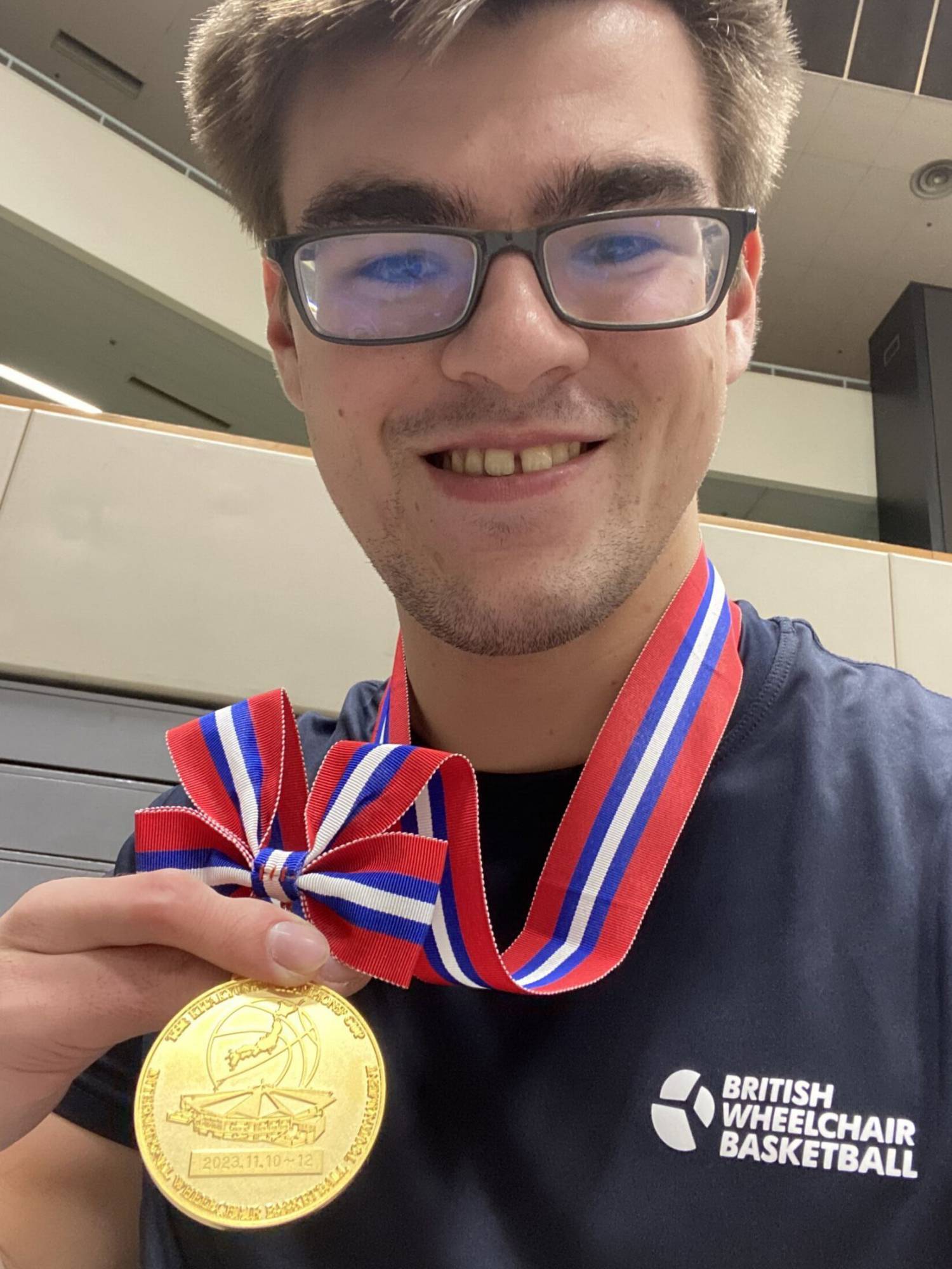 Alex Marshall-Wilson with his gold medal from the Kitakyushu Champions Cup