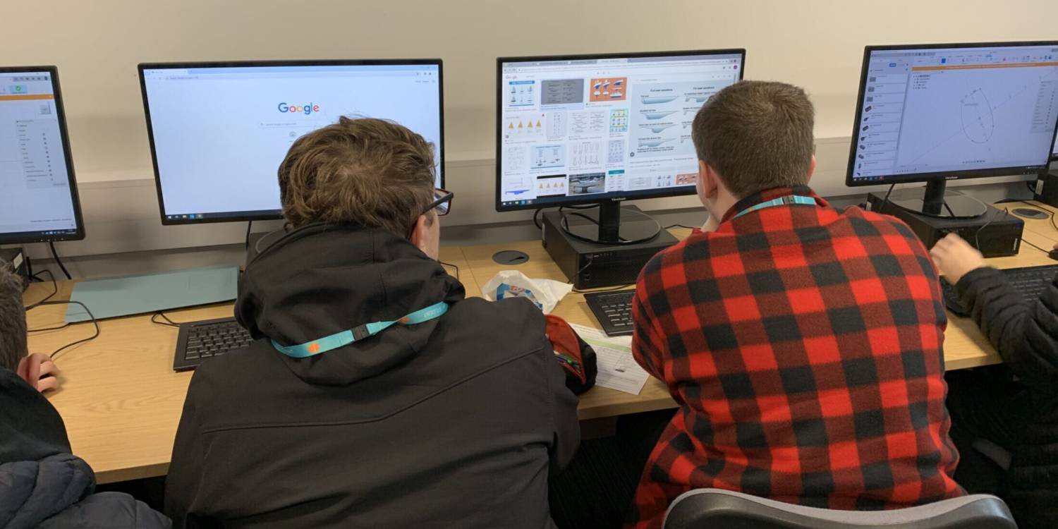 Students taking part in the annual EESW Sixth Form Project workshop at Coleg Menai in Llangefni