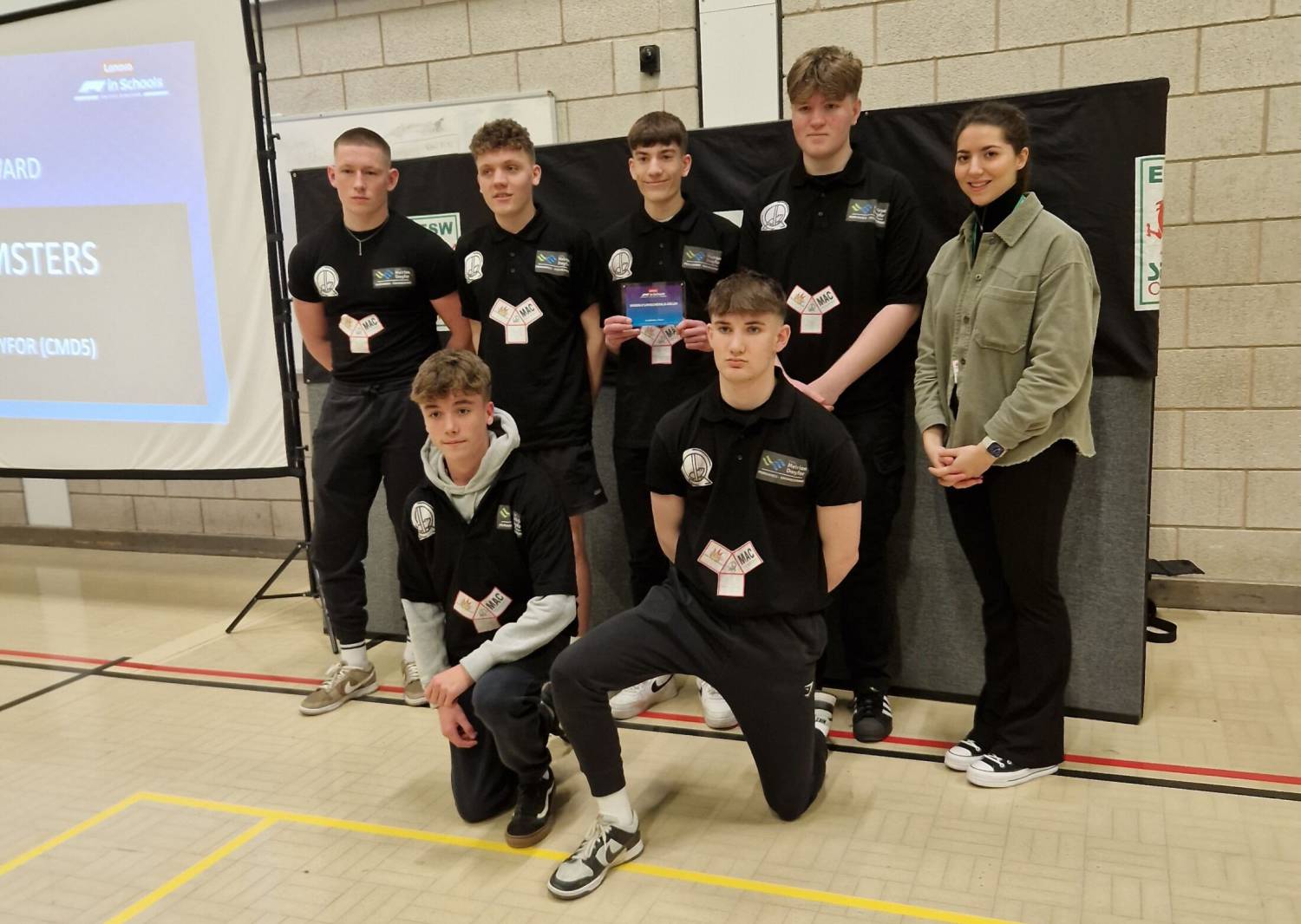 Hafan Hamsters, a team of Coleg Meirion-Dwyfor students, at the F1 in Schools event at Denbigh Leisure Centre