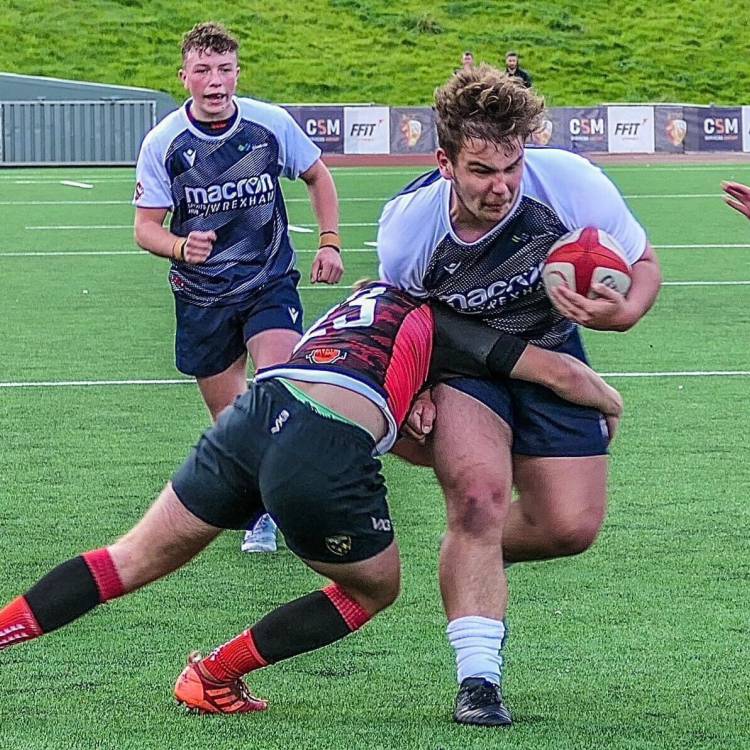 Greg Thomas playing for Coleg Llandrillo’s rugby team