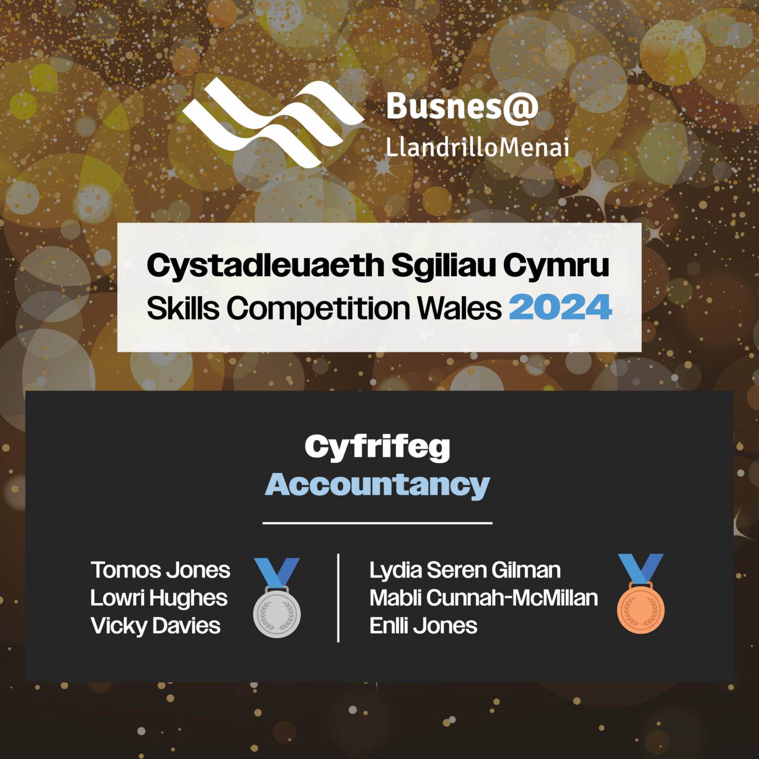 Busnes@LlandrilloMenai medal winners