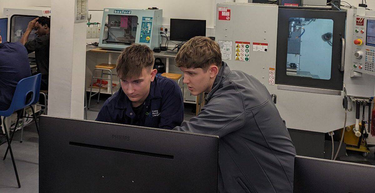 Osian Roberts teaching at Coleg Menai